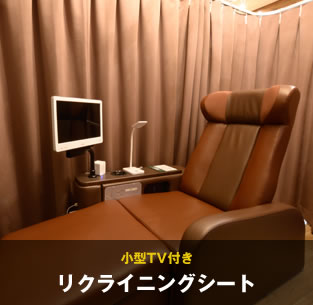 小型TV付きリクライニングシート