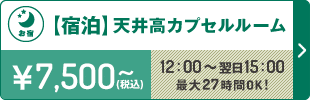 宿泊天井高カプセルルーム