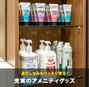 身だしなみもバッチリ整う！充実のアメニティグッズ