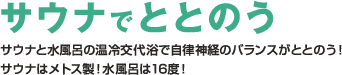 サウナでととのう　御礼後退翼やサウナで自律神経のバランスがととのう！