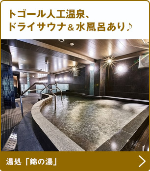 トゴール人工温泉、ドライサウナ&水風呂あり♪