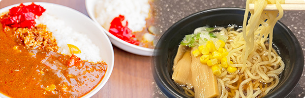 朝食カレー・夜鳴きラーメン無料