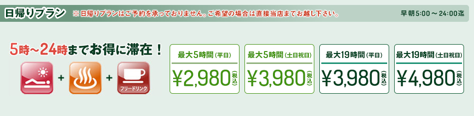 日帰りプラン